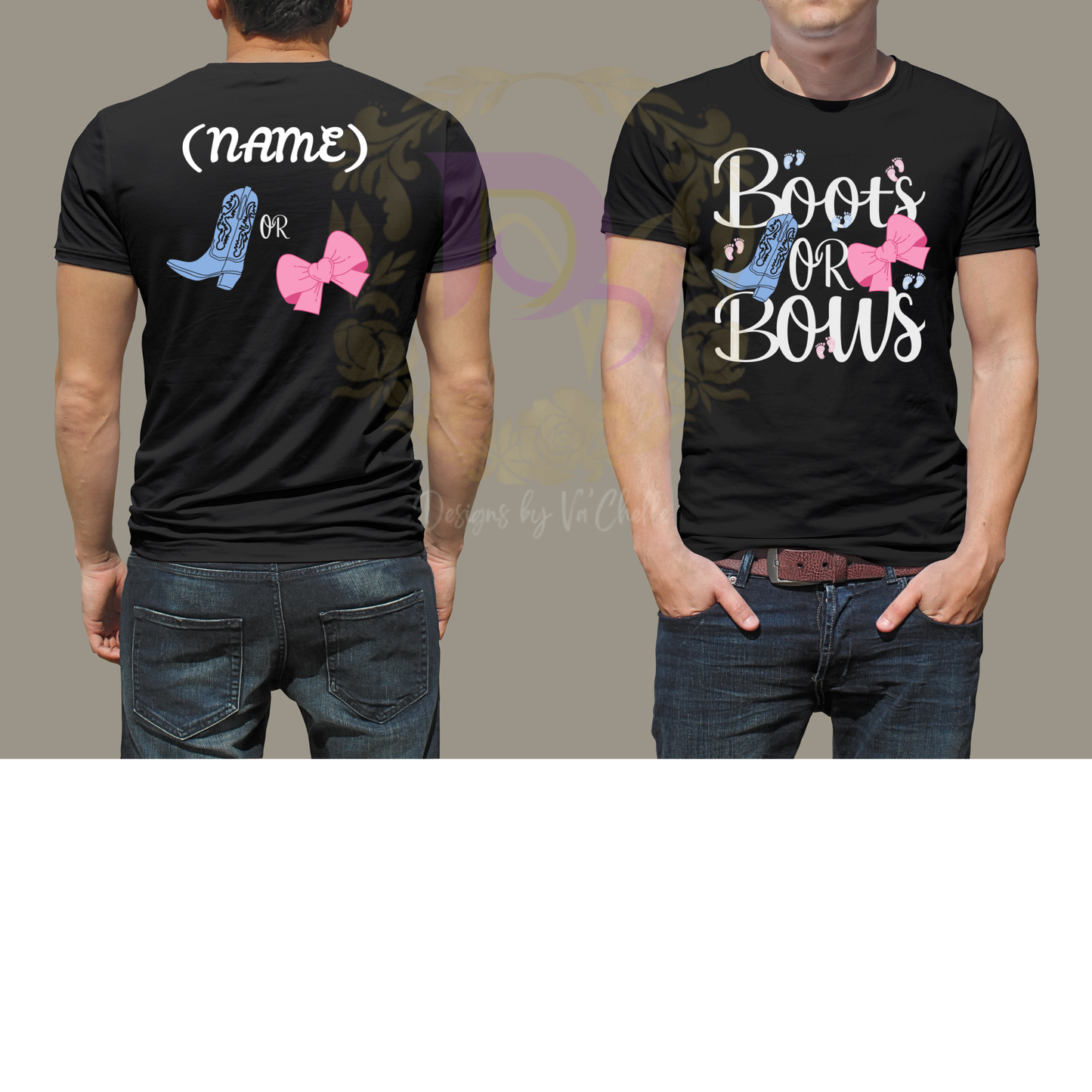 Boots or Bows Gender Reveal Shirts