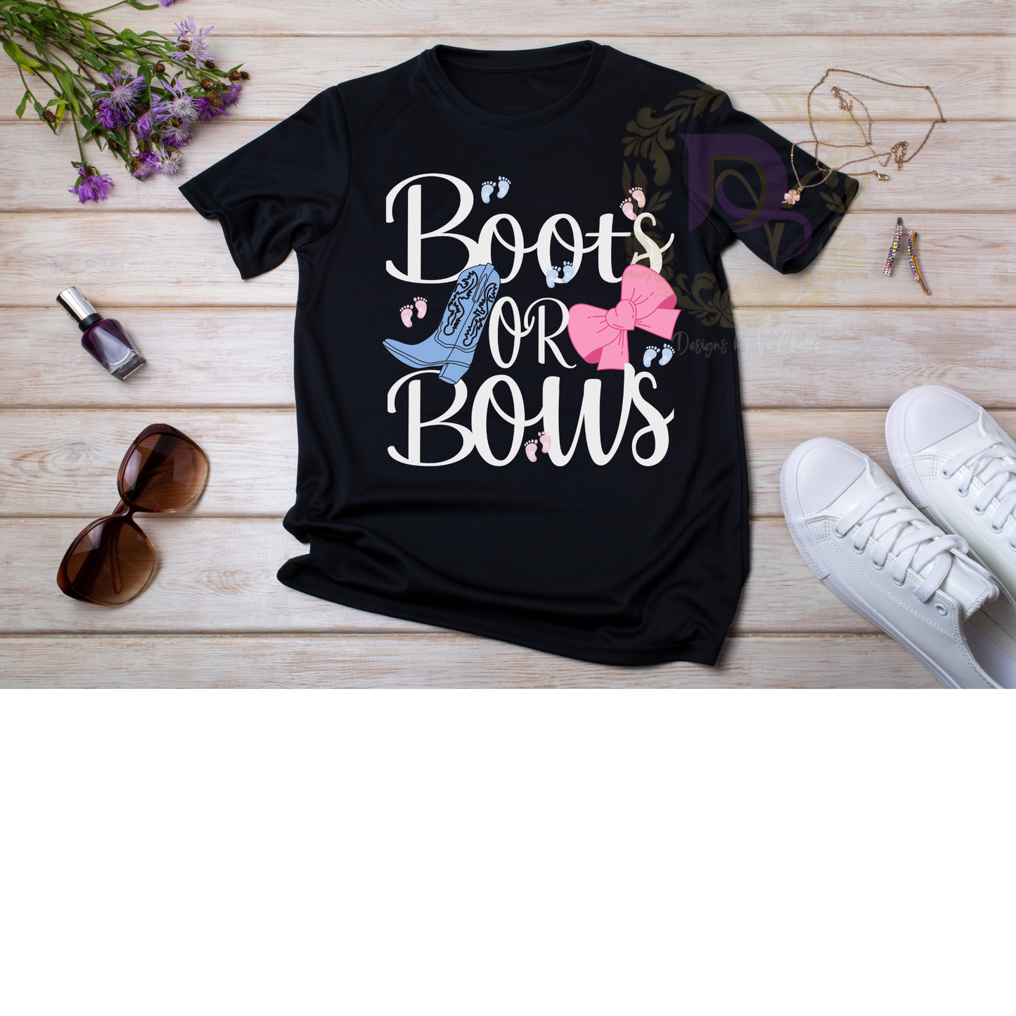 Boots or Bows Gender Reveal Shirts